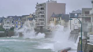 Grande marée à SaintMalo  20 octobre 2024  High Tide 4K [upl. by Mcmullan]