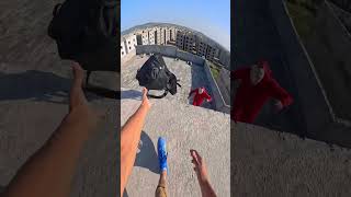 Rooftop parkour escape from police rooftop parkour moneyheist freerunning parkourlife gopro [upl. by Adnohr]