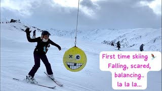 ⛷ sharing my first time learning skiing and managing to ski ⛷ Valmeinier France [upl. by Odab]