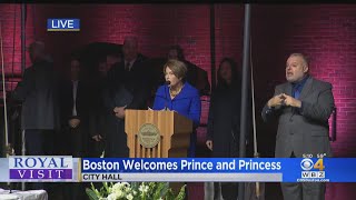 Governorelect Maura Healey welcomes Prince and Princess to Boston [upl. by Ynohtnacram]