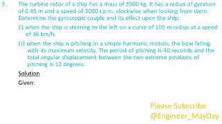 Question Solution on Gyroscopic Couple and Precessional Motion Part 2 [upl. by Rebecka]