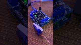 How to connect SERVO MOTOR to L293 Motor Driver Shield using Arduino shorts [upl. by Diskin]