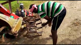 Mini Tractor Puddling IRON Wheel Change  VST SHAKTI 130DI Tractor  Tractor Wheel Change [upl. by Odidnac]