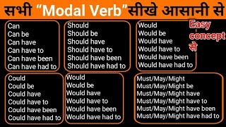 All Modal Verbs in English  Learn All Modal Auxiliary Verb with Easy Concept [upl. by Charlean]