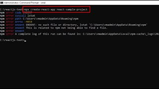 Fix npx createreactapp Error No Such File or Directory lstat C\Usersusername\AppData\npm [upl. by Annaoi]