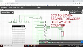 BCD SEVENSEGMENT DECODER DISPLAY WITH COUNTER SIMULATION USING CIRCUITVERSE ONLINE SIMULATORPART2 [upl. by Naves]