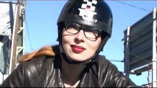 Cafe Racer Moto Girl  Motorcycle Riding on Ducati Video [upl. by Alyssa694]