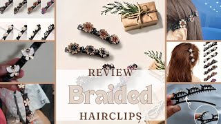 8 PCS Crystal Braided Hair Clips Review  Elegant Styles amp Vintage Vibes [upl. by Oilcareh]