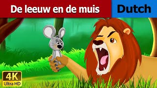 De leeuw en de muis  Lion and the Mouse in Dutch  4K UHD  Dutch Fairy Tales [upl. by Brigitta]