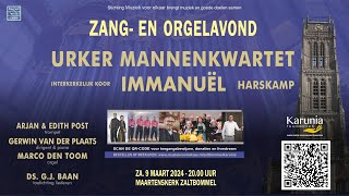 Koorconcert Urker Mannen Kwartet en Immanuel vanuit de Maartenskerk in Zaltbommel [upl. by Akihsan699]