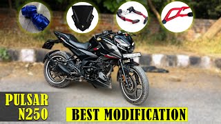 Pulsar N250  N160 Best Modification Accessories  Top 10 Modifications  Delhi Moto Vlogs [upl. by Gorey823]