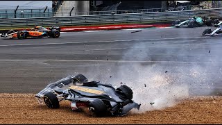 Silverstone 2022  Replay et analyse du crash Zhou Russell Gasly à qui la faute [upl. by Uzzia]