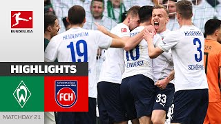 Heidenheim Keeps Surprising Us  Bremen  Heidenheim 12  Highlights  Matchday 21 – Bundesliga [upl. by Ahsilrae]