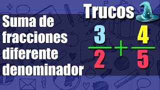 Truco para Sumar y Restar Fracciones con Diferente Denominador al Instante F Heterógeneas [upl. by Josler]