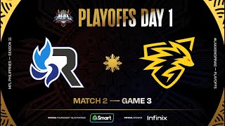 MPL PH S11  PLAYOFFS DAY 1  RSG vs ONIC  GAME 3 [upl. by Enneirda]