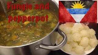 How to cook Fungi and Pepperpot The Antiguan and Barbudan dish [upl. by Harbed584]