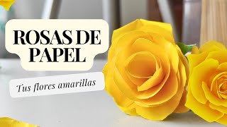 Te enseño a hacer ROSAS AMARILLAS de PAPEL 😸🌼 [upl. by Kesia]