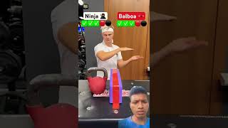 Ninja Vs Balboa 😱 challenge sports games armwrestling boxing gym fitness [upl. by Staw]