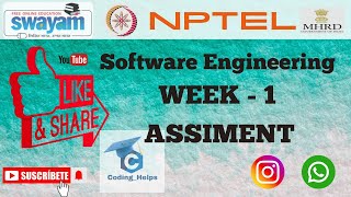 NPTEL Software Engineering Week 1 Assignment Solution July 2024  IIT Kanpur [upl. by Senzer]