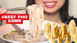 ASMR VIETNAMESE PHO  PORK GYOZA  FRESH STRAWBERRY BUBBLE TEA WITH BOBA EATING SOUNDS [upl. by Frankel]