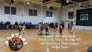 15U Rec Raptors def Bucks 5741 102020241900 Partial [upl. by Chastity]