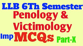 llb 6th semester penology and victimology mcqs in hindi  criminology and penology mcqs in hindi [upl. by Plato]