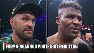 Tyson Fury and Francis Ngannou react to their split decision  ESPN Ringside [upl. by Nevile]