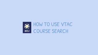 How to use VTAC CourseSearch [upl. by Soirtimid221]