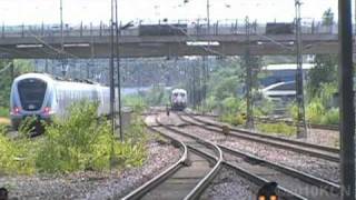 20090711 Busy Upplands Vasby Station  3 trains in 51 seconds [upl. by Imiaj45]