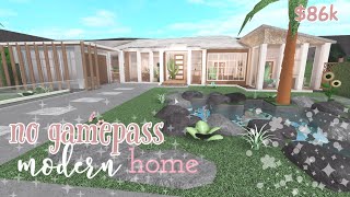 no gamepass modern home  bloxburg speed build [upl. by Oibaf]