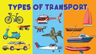 Types of Transportation for kids  Land Water and Air Transport for Kids  kidsvideo animation [upl. by Aaberg]