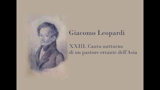 Giacomo Leopardi  XXIII Canto notturno di un pastore errante dell’Asia [upl. by Tamqrah23]