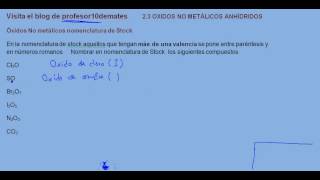 Formulación inorgánica 19 Óxidos No metálicos nomenclatura de Stock [upl. by Enenstein861]