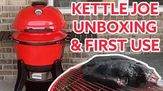 The AllNew 22quot Kettle Joe  Kamado Joe  First Look Unboxing and Smoking Brisket [upl. by Elletse]