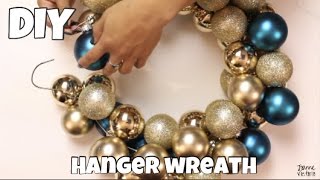 DIY Holiday Hanger Wreath [upl. by Narud479]