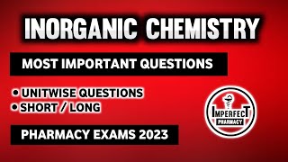 Pharmaceutical Inorganic Chemistry Important Questions  B Pharma First Semester [upl. by Noraj284]