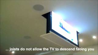 Drop down swivel motorized TV lift installation [upl. by Ynattir]