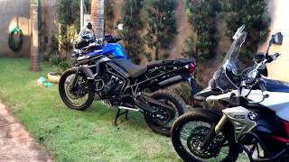 Triumph Tiger 800XCx 2016 X BMW F800 GS 2017COMPARATIVO [upl. by Emalia466]