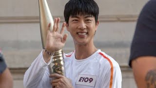 240714 Jin 김석진 of BTS carries the flame at the Olympic Torch Relay in Paris 🇫🇷 1st Torchbearer 🔥 [upl. by Ebberta]