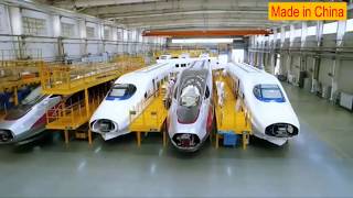 China highspeed train factory train station and rail on viaduct [upl. by Idnahs]