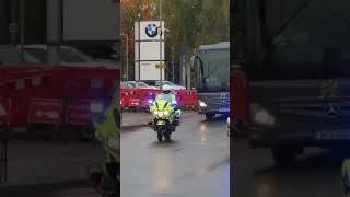 Watford Fans escorted into Luton for derby day police policebikes watford luton [upl. by Arrakat205]