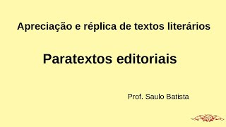 Paratextos editoriais [upl. by Einnahc]