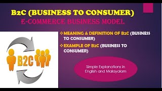 B2C Business to Consumer ECommerce Model Malayalam amp English Explanation [upl. by Ahseneuq]