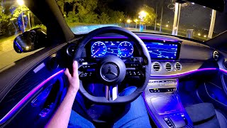 New MERCEDES ECLASS 2021 Facelift  NIGHT POV test drive amp FULL REVIEW AMG Line 220d [upl. by Airotnahs]