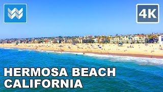 Walking around Hermosa Beach Pier in South Bay Los Angeles California Travel Guide 🎧 【4K】 [upl. by Eitak128]