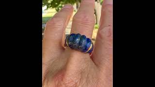 Vintage 14K Gold Carved Lapis Lazuli Ring [upl. by Aisiram]