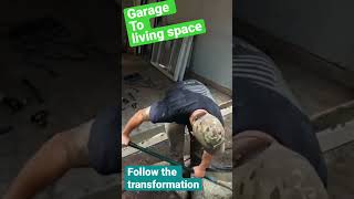 Transforming Garage into Living Space Concrete [upl. by Neerhtak]