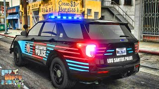 Playing GTA 5 As A POLICE OFFICER City Patrol ATL GTA 5 Lspdfr Mod 4K [upl. by Mayman]