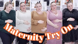 MATERNITY CLOTHING TRY ON HAULmidsized  plussized pregnancy clothes from Gap Old Navy amp more [upl. by Lilllie980]