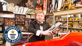 Largest collection of James Bond memorabilia  Guinness World Records 2015 [upl. by Rochemont809]